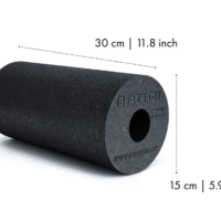 Blackroll foam roller, 30 cm long and 15 cm in diameter, shown with measurements on the image